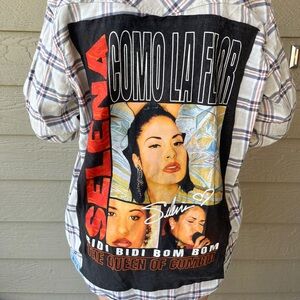 Selena Upcycled Flannel Shirt Handmade Size Unisex Large L